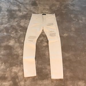 all white amiri jeans